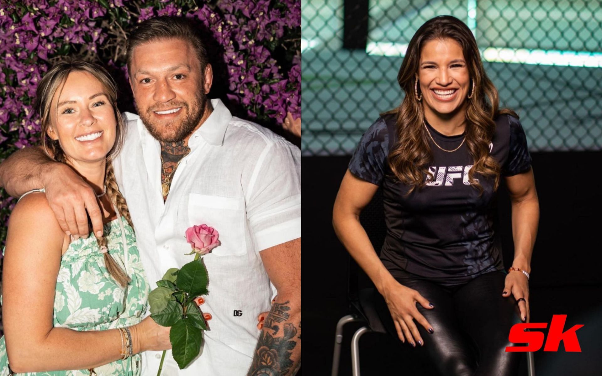 Conor McGregor with Dee Devlin (left - via @thenotoriousmma), Julianna Pena (right - via @venezuelanvixen)