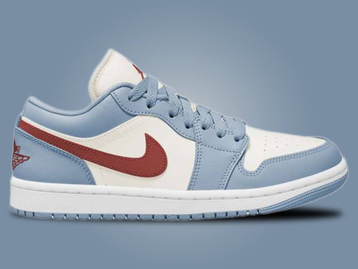 glossy red and blue jordan 1