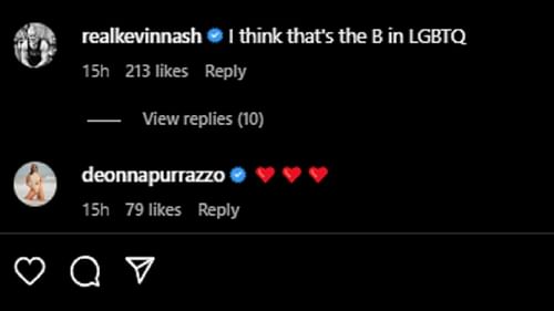 Nash's comment on Mickie James' Pride Month post