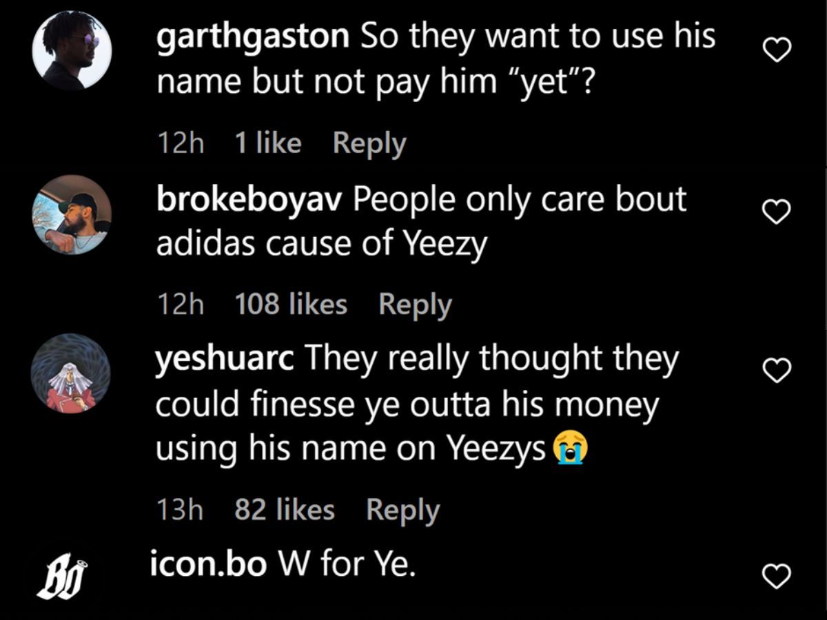 Netizens supporting Ye brand (Image via Instagram)