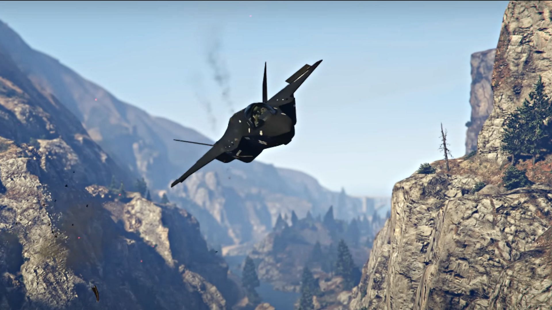 New F-35 jet with a black livery (Image via YouTube/Rockstar Games)