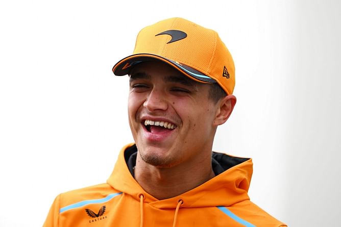 "It's like swinging a golf club, but sideways?"- F1 star Lando Norris draws parallel between golf and baseball at the London Stadium