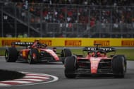 Charles Leclerc leads Carlos Sainz in the Canadian GP