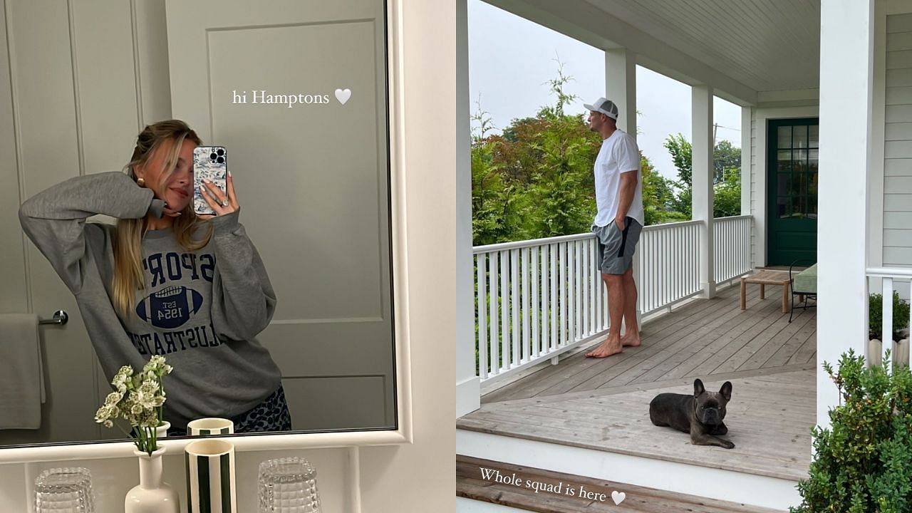 Camille Kostek and Rob Gronkowski in the Hamptons (images via Instagram)