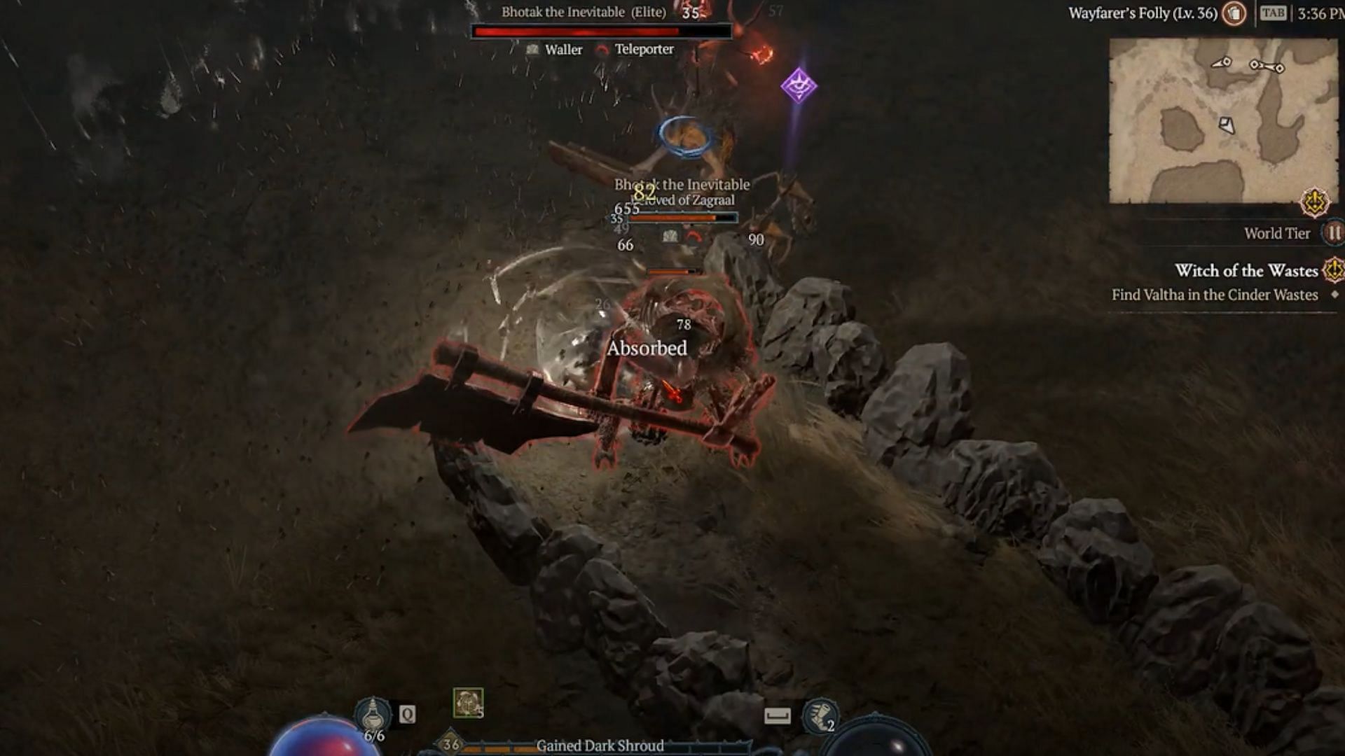 Bhotak the Inevitable in Diablo 4 possesses formidable skills, such as the Waller ability and Teleporting powers (Image via Blizzard Entertianment)