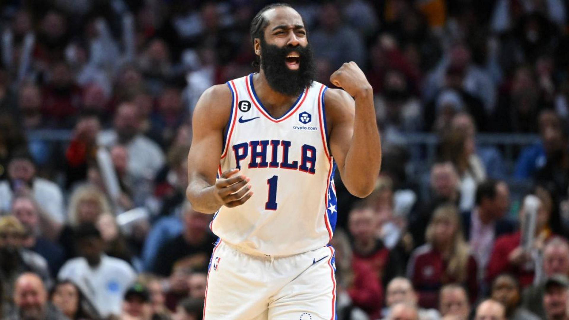 James Harden reacts to a play [Source: CBS Sports]