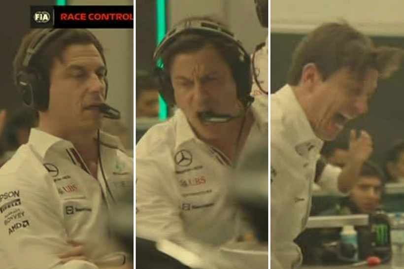 Toto Wolff smashing his headphones