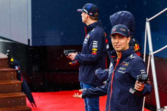 Sergio Perez "would be better off making sure he finishes second" behind Max Verstappen, according to Martin Brundle