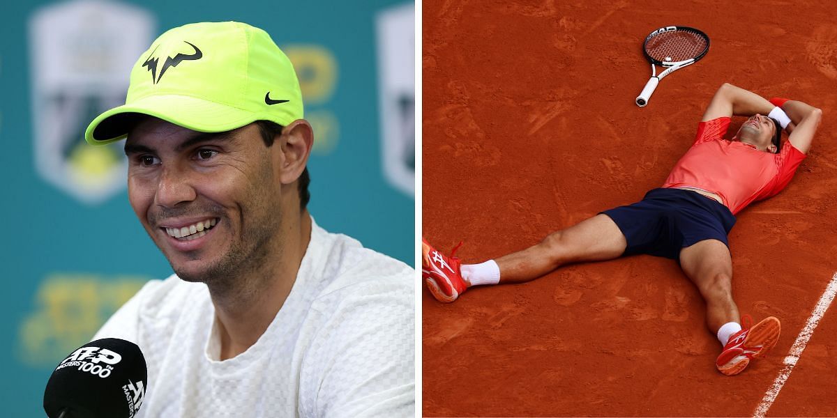 Rafael Nadal (L) and Novak Djokovic (R)