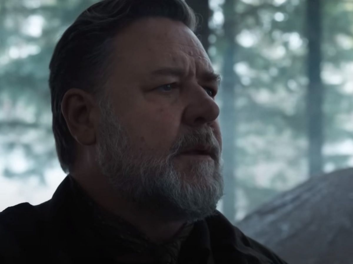 Russell Crowe in Kraven the Hunter. (Photos via YouTube/Sony Pictures Entertainment/Sportskeeda)
