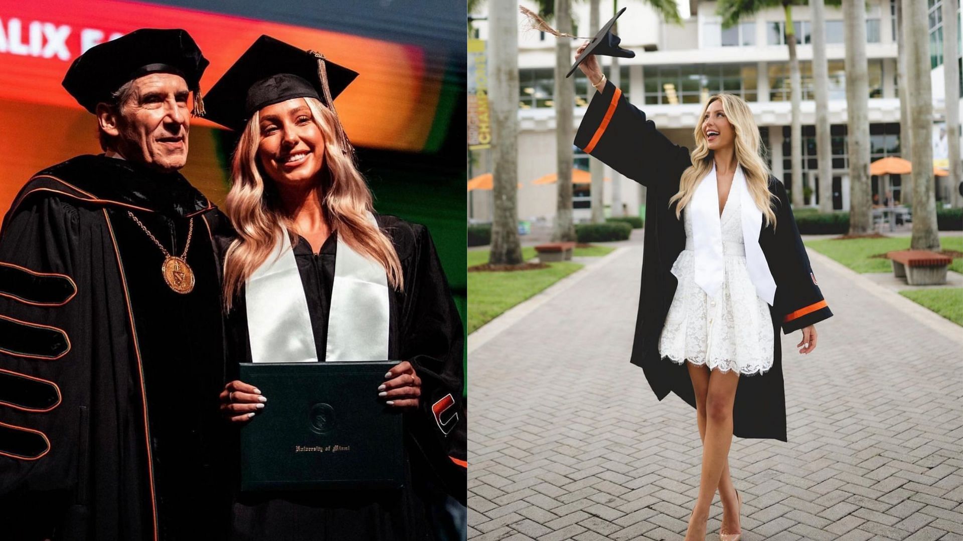 Earle getting her degree from the University of Miami. Credit: @alex_earle (IG)