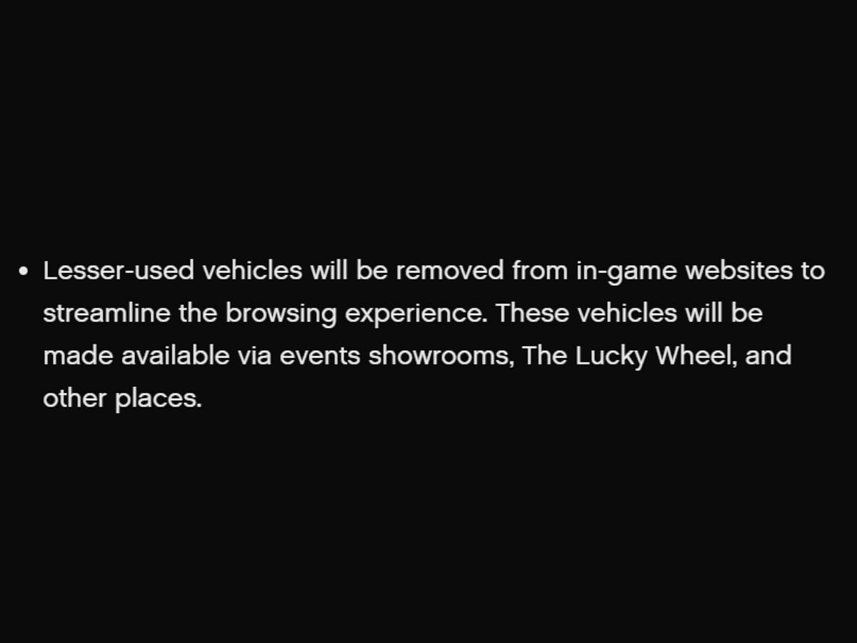 A screenshot of the official Newswire describing the vehicle removal process (Image via Rockstar Games)