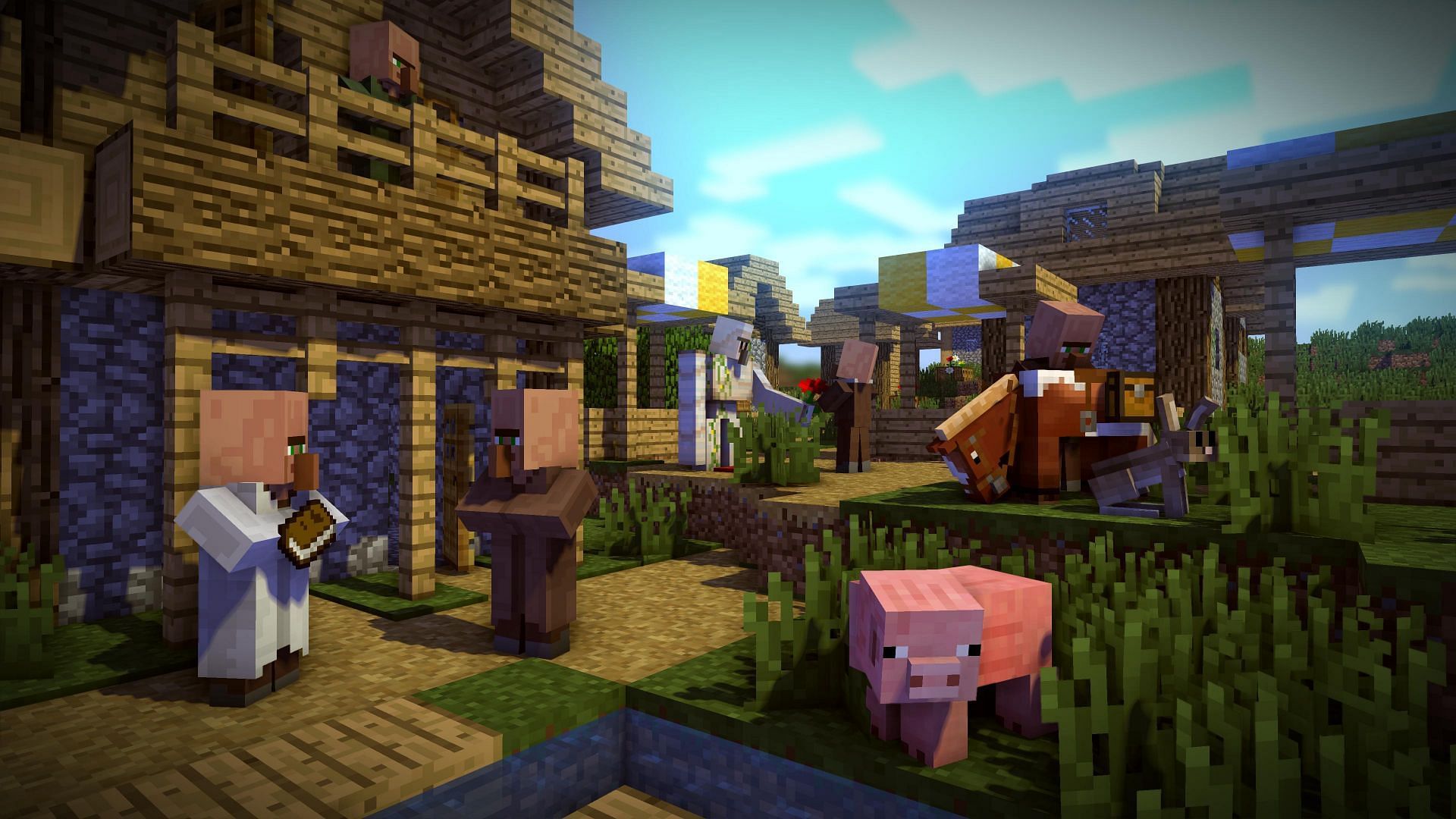 Finding a village is the first step of trading(Image via Mojang)