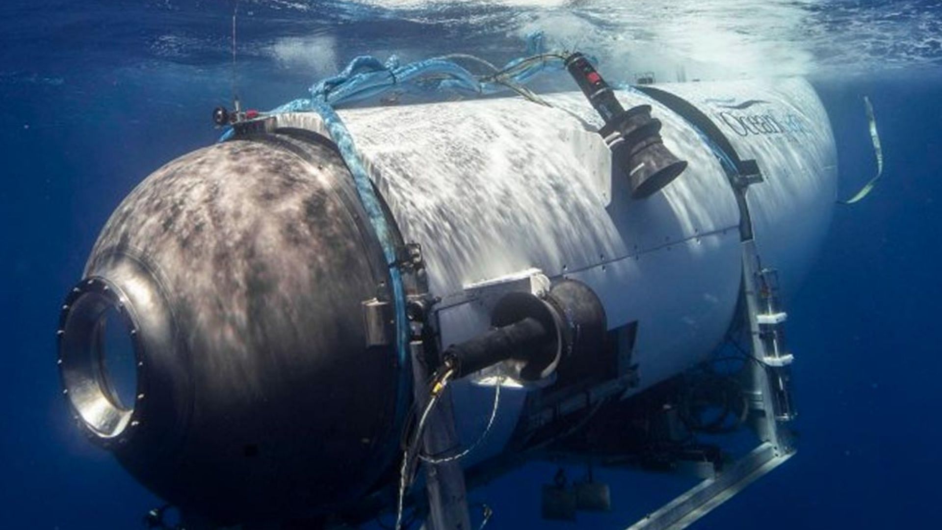 The Titanic submersible that went missing with five tourists onboard. (Image via Twitter/OceanGate)