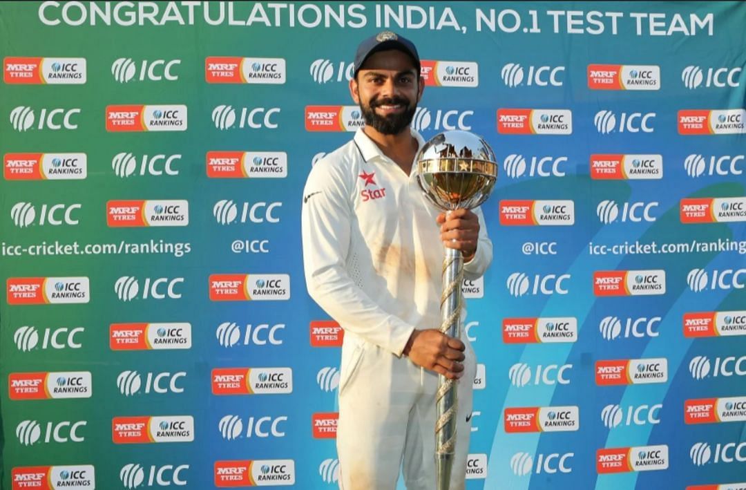 Virat Kohli presented with Test mace [Getty Images]
