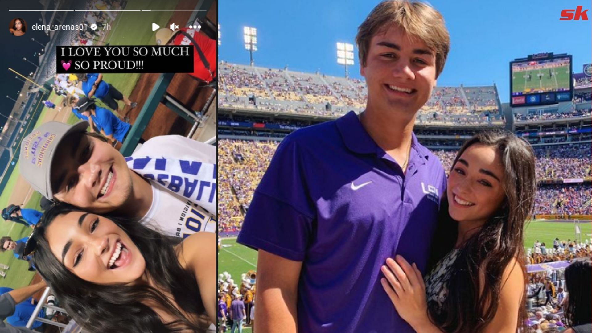 Garrett Edwards and Elena Arenas radiated happiness and pride as they celebrated LSU&#039;s Men&#039;s College World Series triumph on Monday.