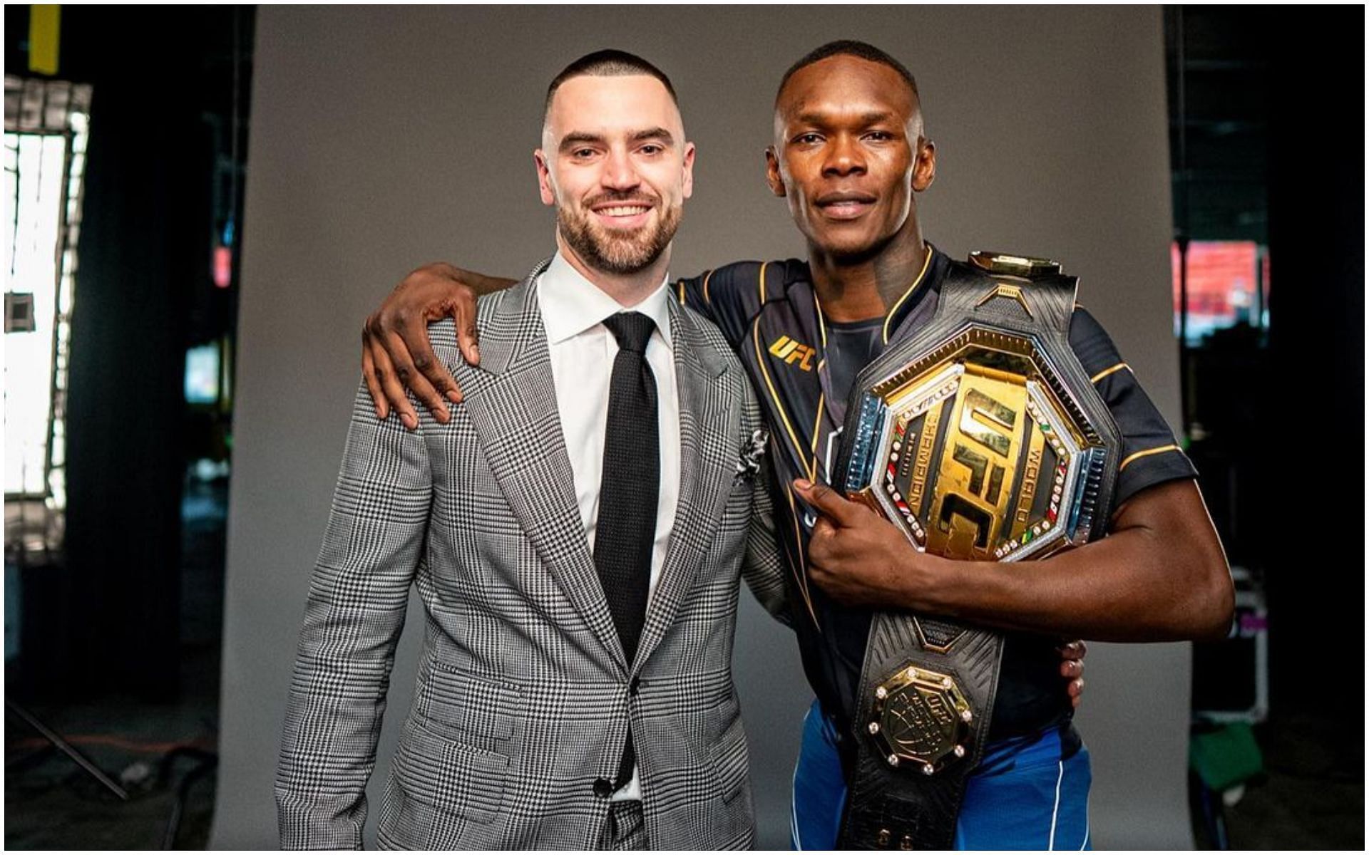 Israel Adesanya with with his manager Tim Simpson