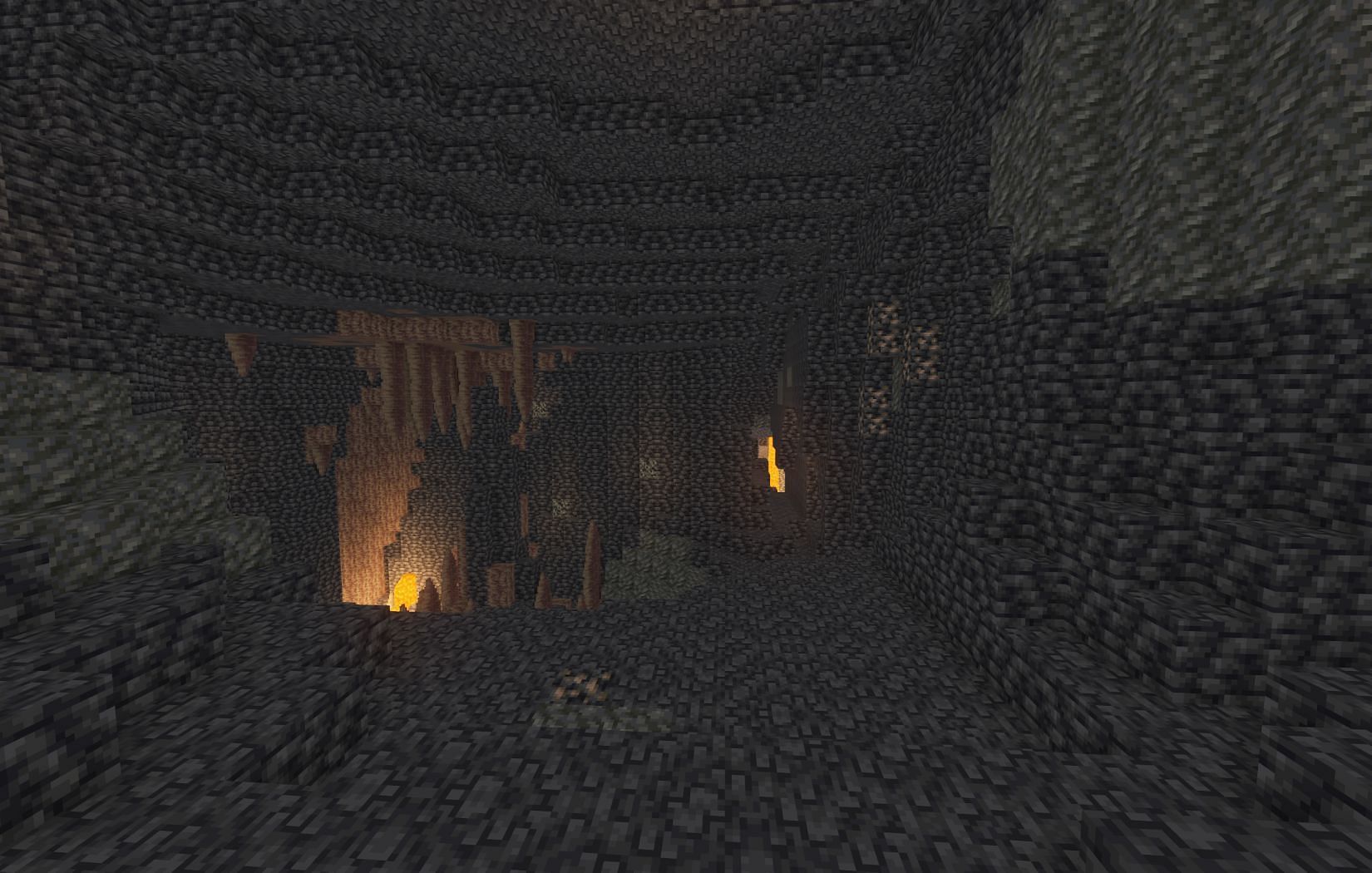 Exploring caves is an excellent way to discover gold (Image via Mojang)