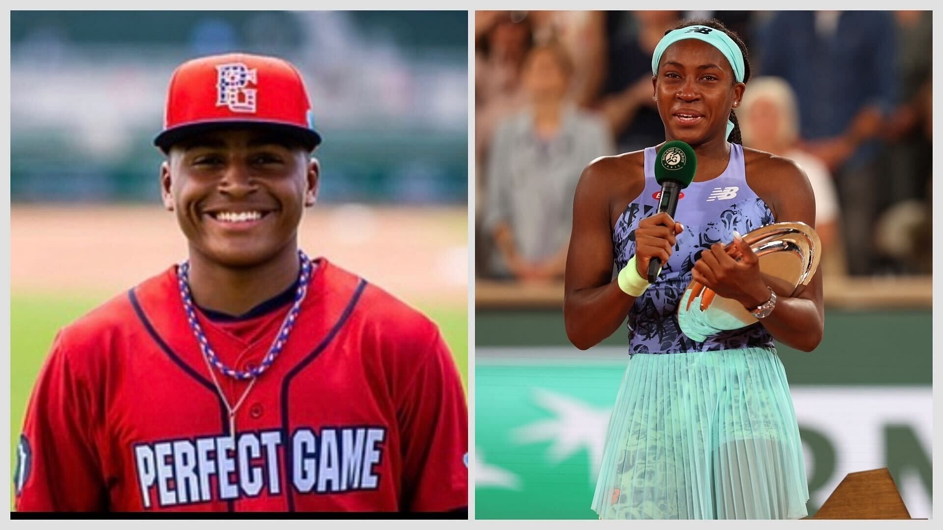 Coco Gauff (R) and her brother Codey Gauff (L)