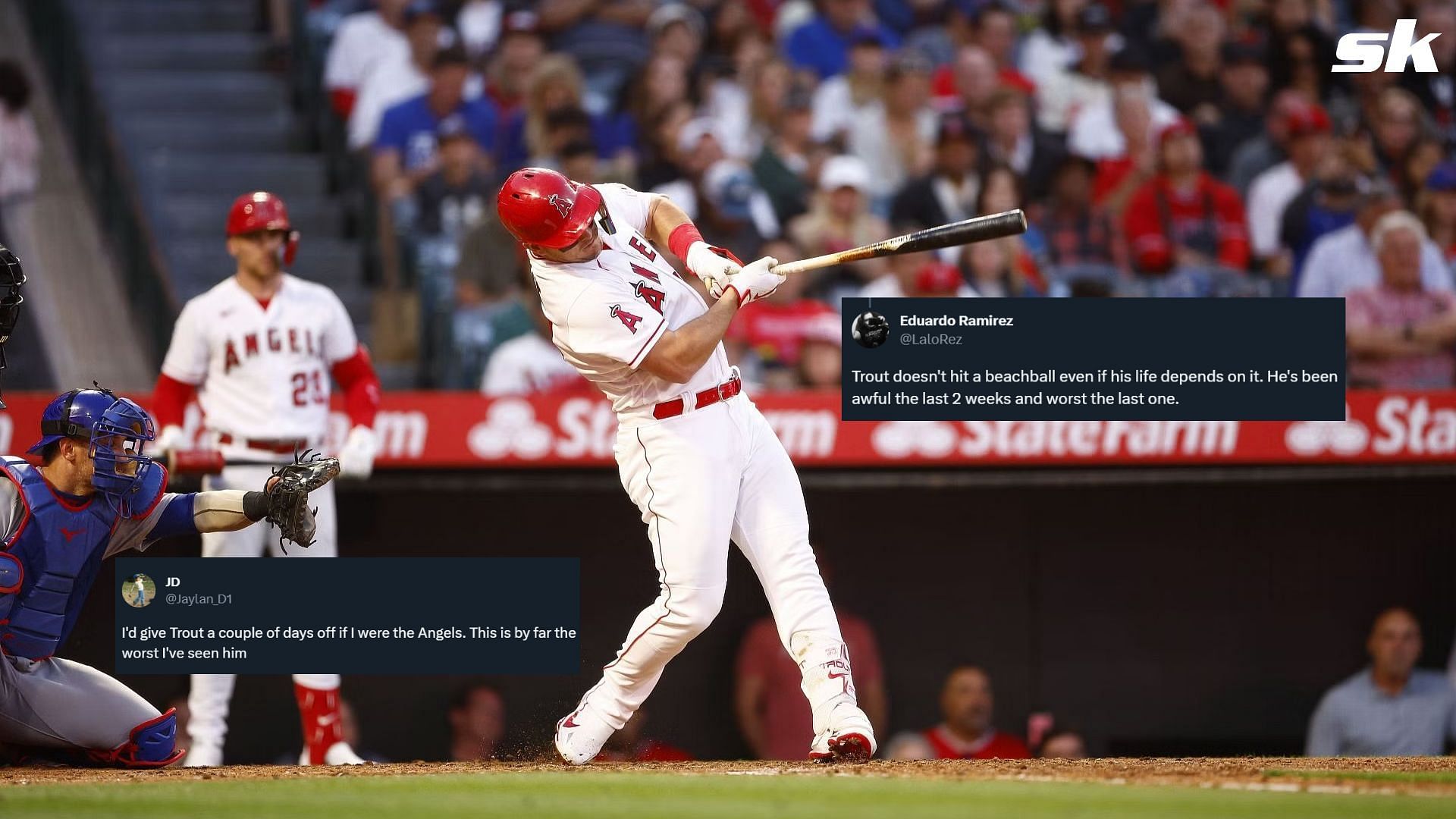 Mike Trout #27 of the Los Angeles Angels at Angel Stadium of Anaheim on June 08th. [Source: Getty Images]