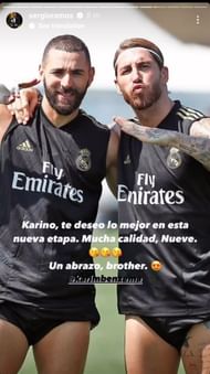 Real Madrid legend Sergio Ramos' message for the departing Karim Benzema