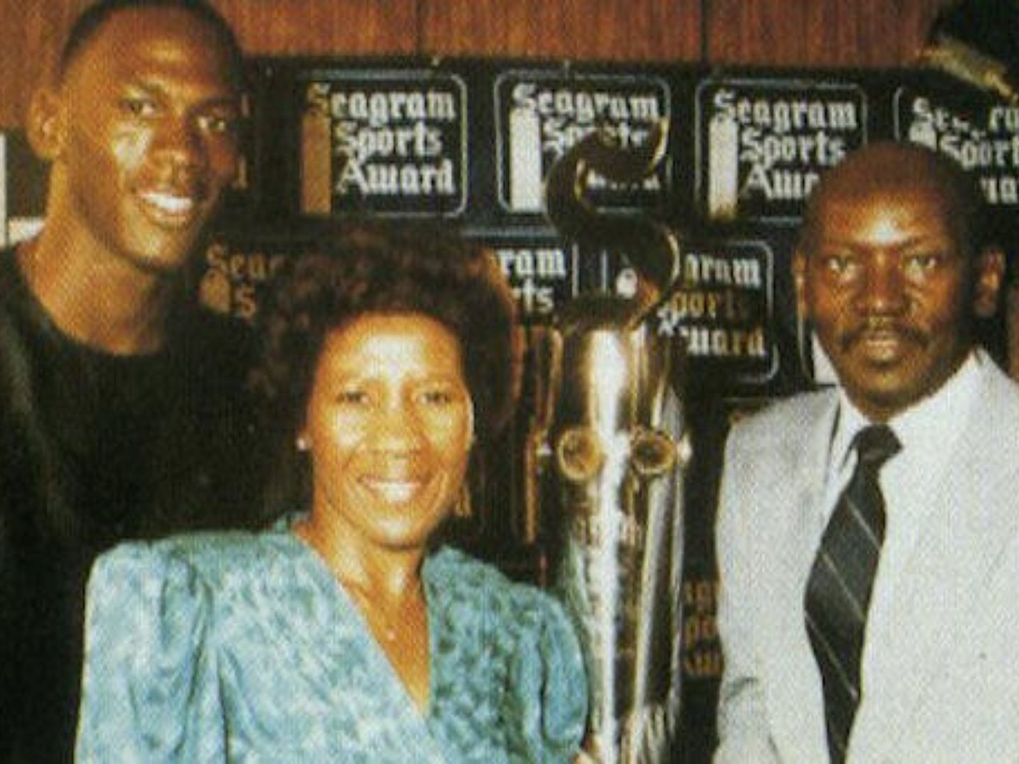 Michael Jordan with his parents Deloris and James Jordan