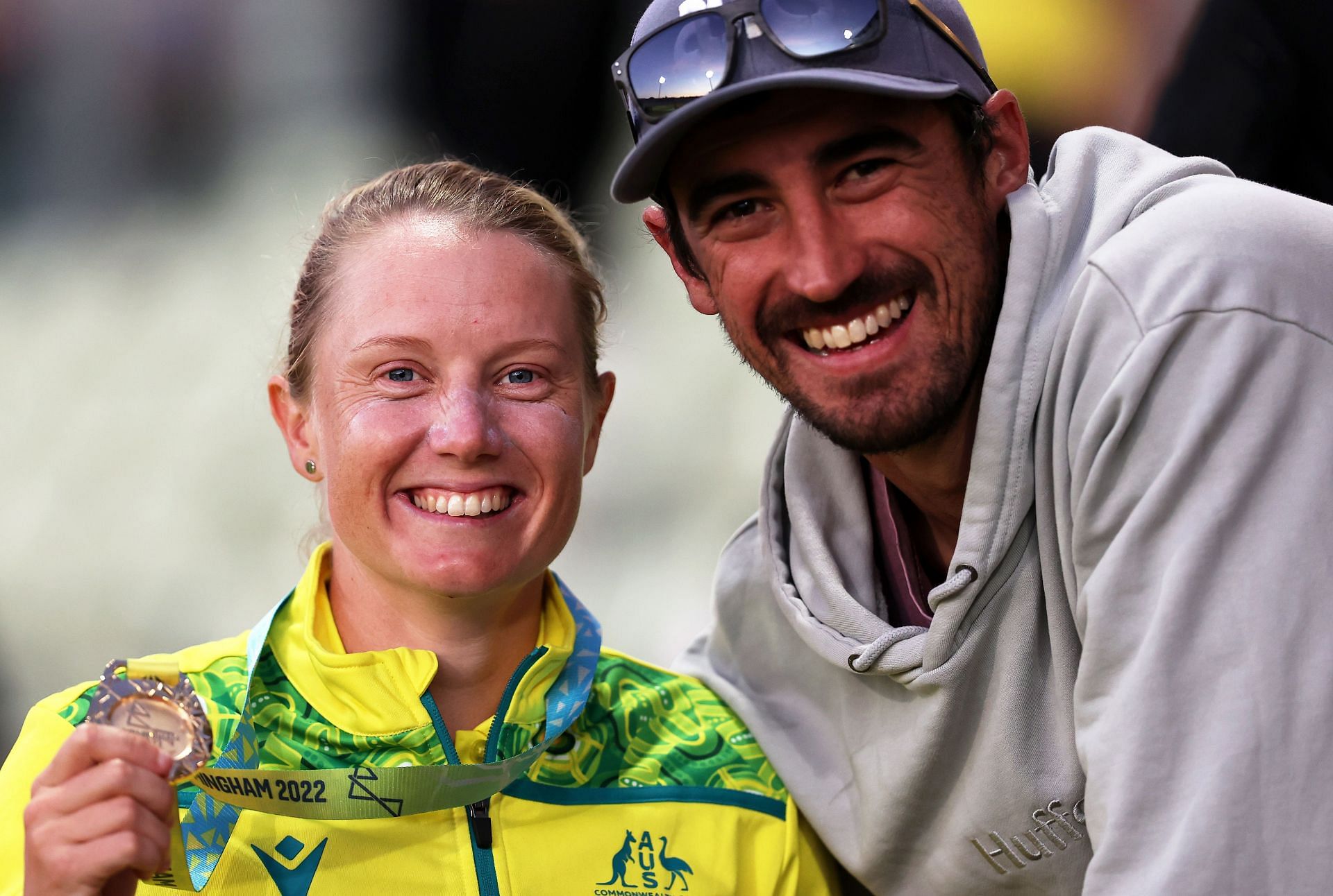 Mitchell Starc also attended the Commonwealth Games Women's Cricket Final (Image: Getty)