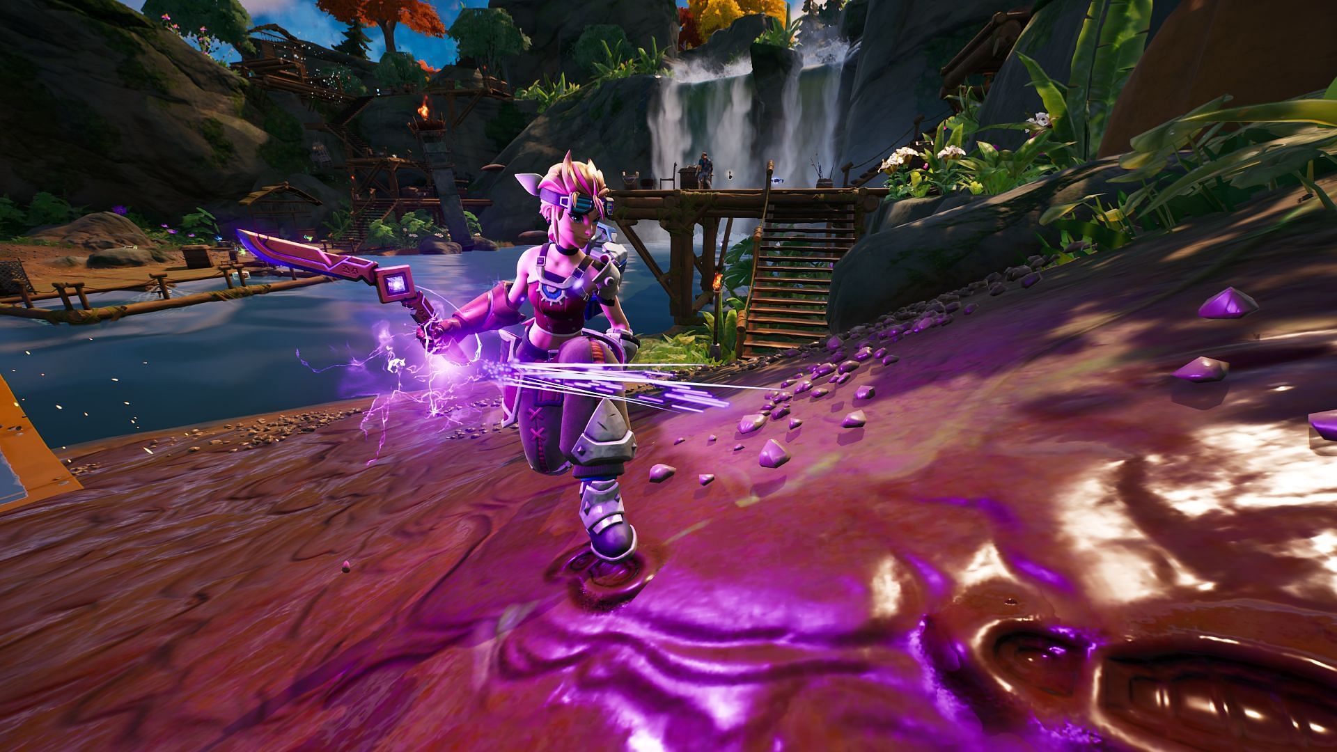 Sliding while being covered in Mud will provide a speed boost (Image via Epic Games/Fortnite)