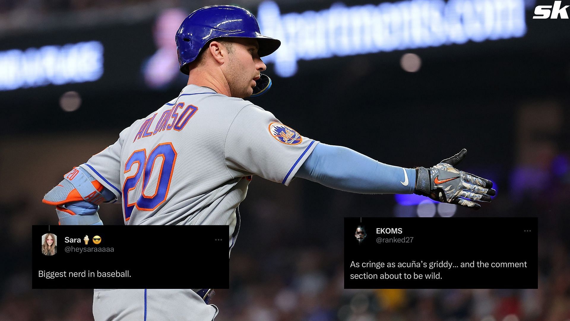 MLB fans troll Pete Alonso for taunting Braves pitcher after hitting homer:  Biggest nerd in baseball