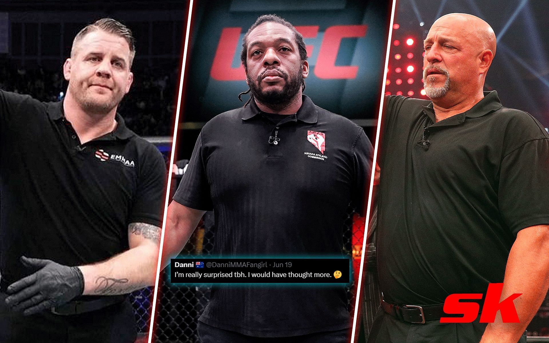 Marc Goddard (Left), Herb Dean (Center) and Dan Miragliotta (Right) [Images viaL: @marcgoddard_uk on Instagram, rest from Getty]