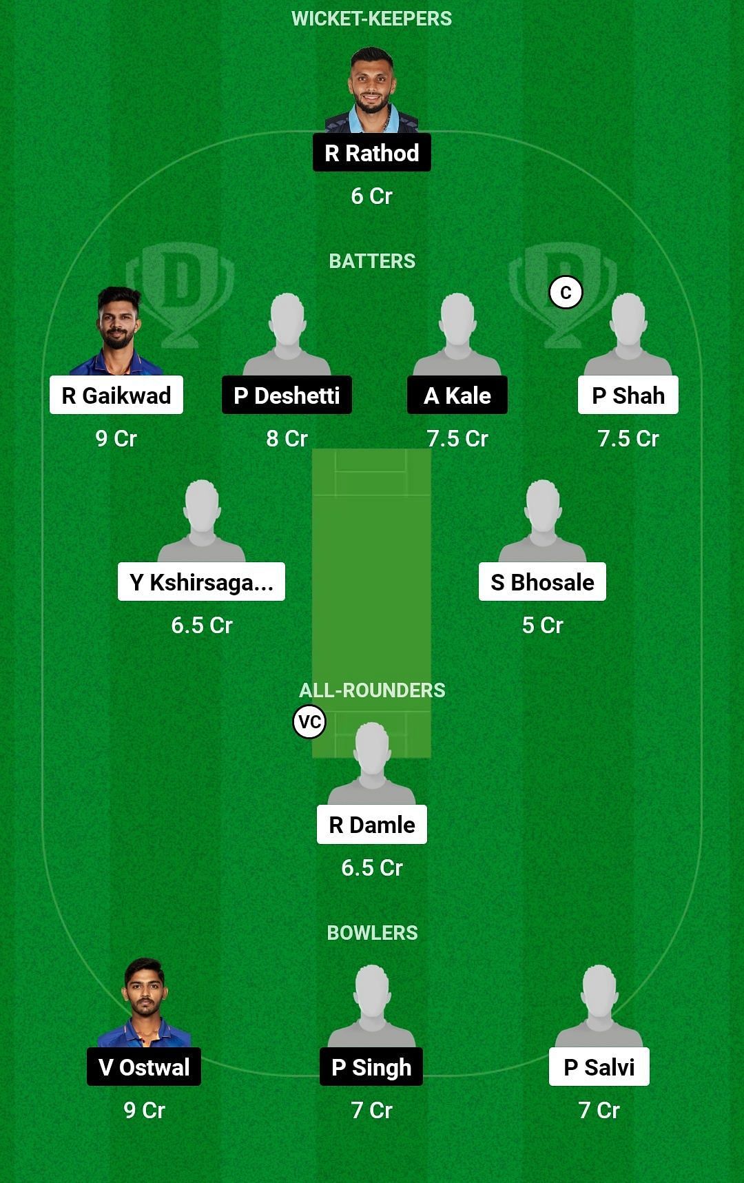 Dream11 Team for Puneri Bappa vs Solapur Royals - Maharashtra Premier League 2023.