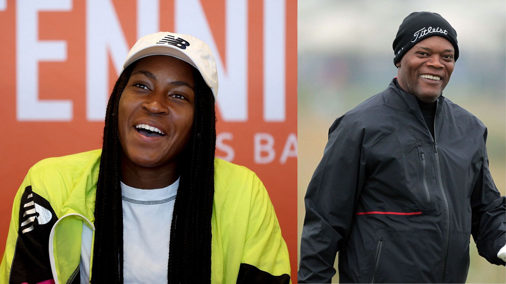 Coco Gauff (L) and Samuel L. Jackson.