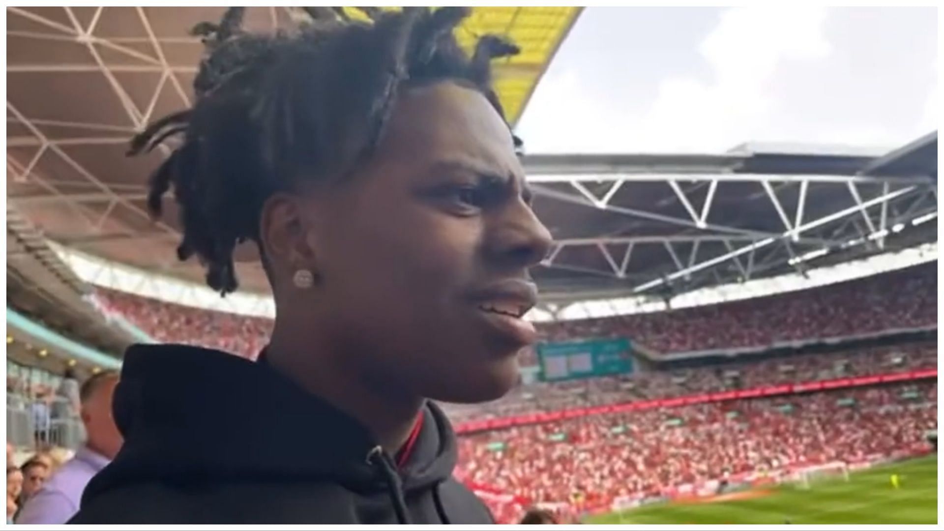 YouTuber IShowSpeed was attacked by a Manchester City fan during the FA Cup Final at Wembley Stadium (Image via Twitter)
