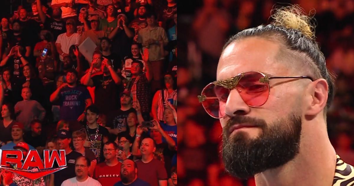 Seth Rollins during his RAW segment with Finn Balor.