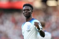 Saka scored a superb hat-trick for the Three Lions.