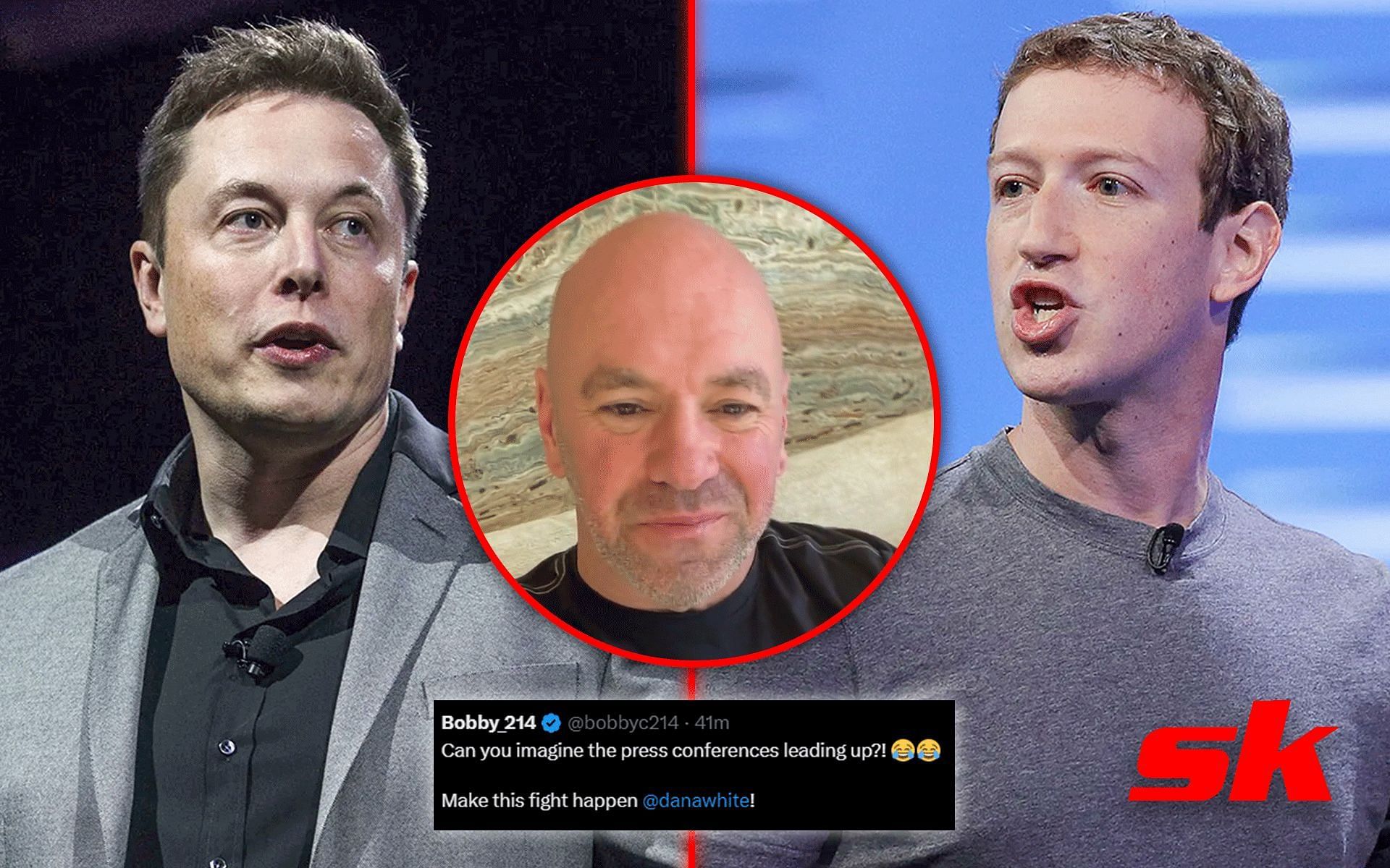 Dana White teases Elon Musk vs. Mark Zuckerberg yet again [Image courtesy: @danawhite and @betonline_ag on Twitter]