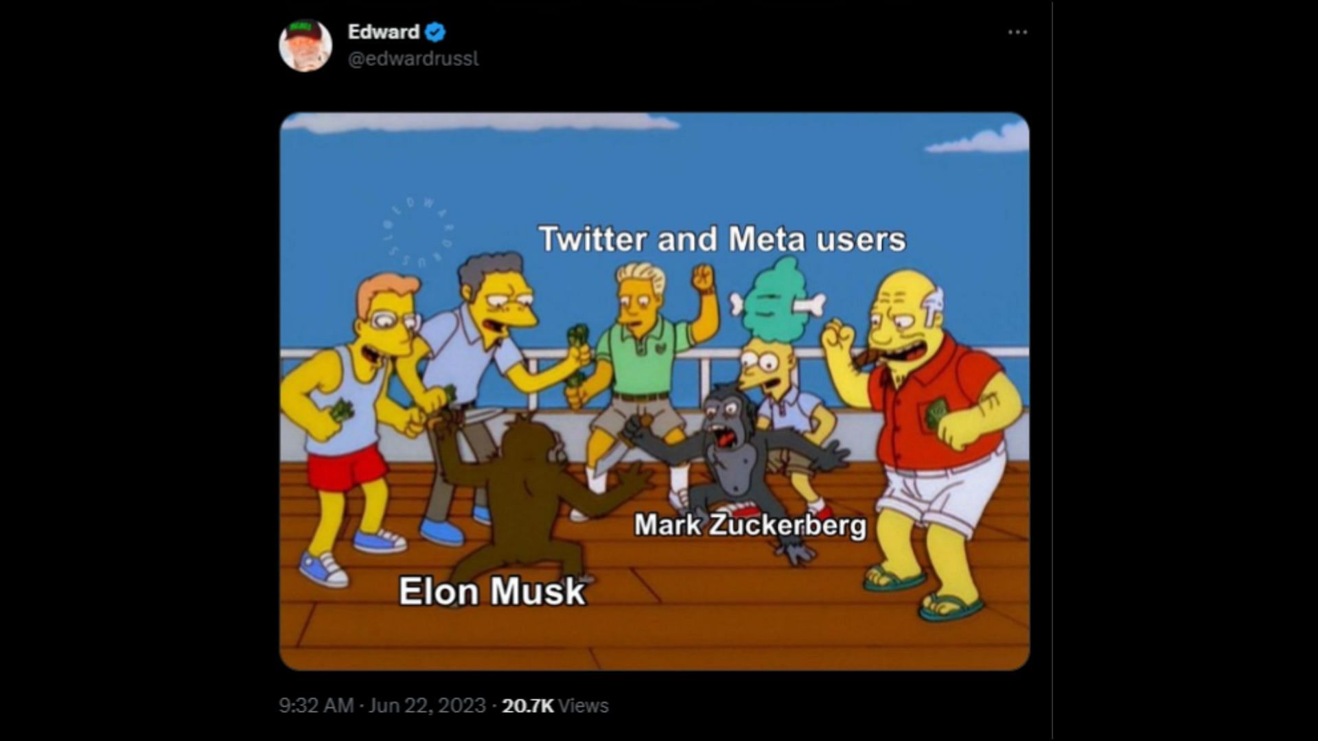 Screenshot of a Twitter user remarking on Musk and Zuckerberg&#039;s cage match. (Photo via @ALX/Twitter)