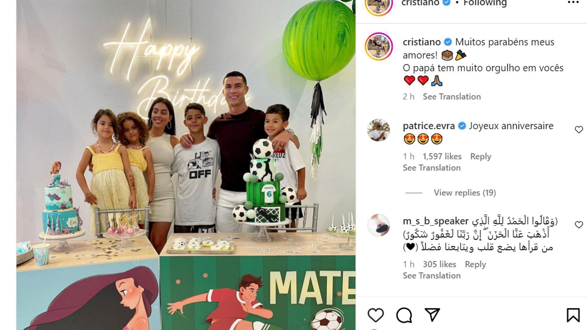 Evra wishes Cristiano Ronaldo and Georgina Rodriguez&#039;s children happy birthday