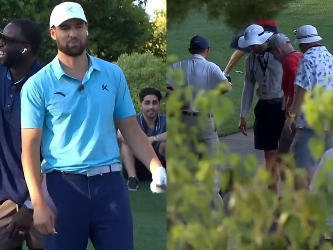 Watch: Klay Thompson hits a fan in the head and knocks him down