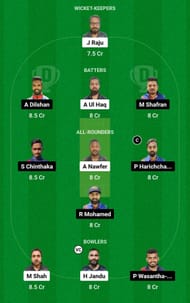 Dream11 Team for Al Hajery vs Ceylinco Express CC - KCC T10 Elite League 2023.