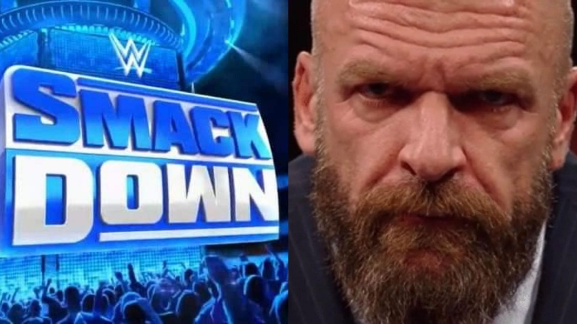 SmackDown logo (left), Triple H (right)