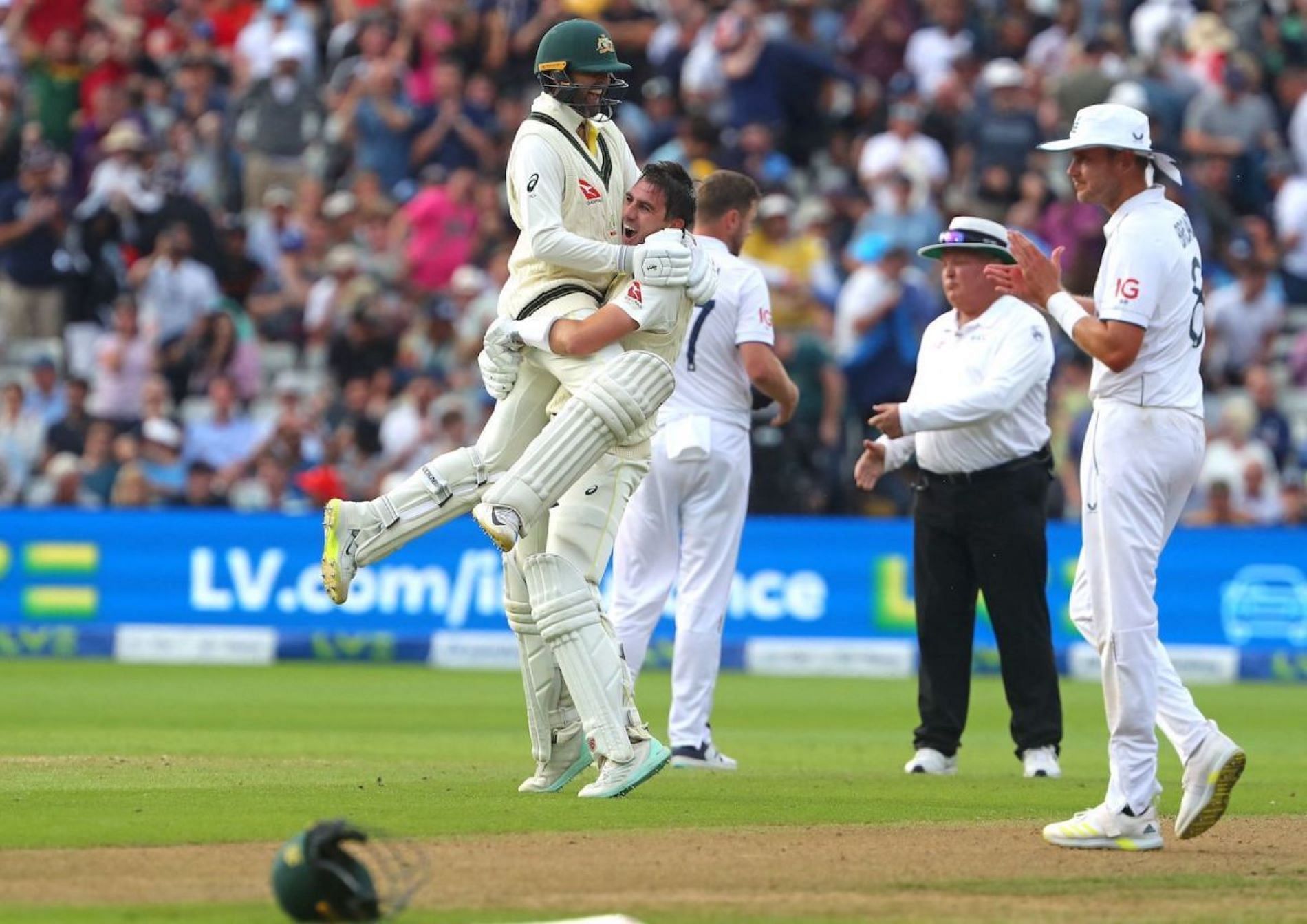 Pat Cummins and Nathan Lyon led Australia to a two-wicket win in the first Test.