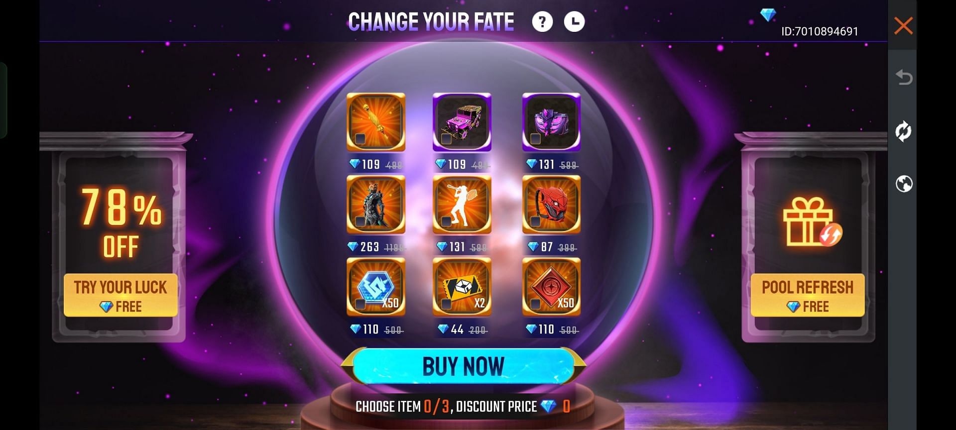 The Change Your Fate event has been added to the Indian server (Image via Garena)