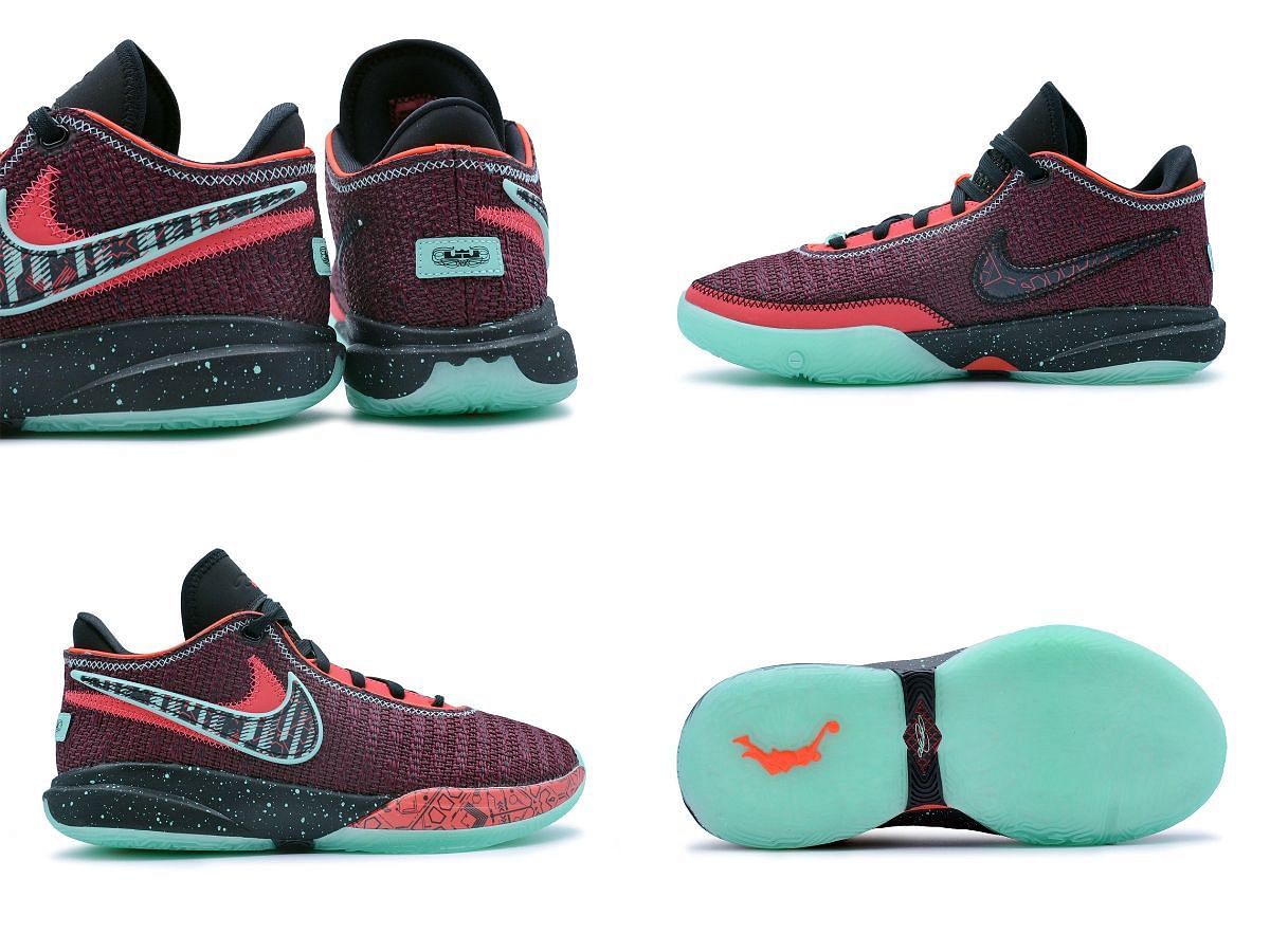 The upcoming Nike Lebron 20 &quot;Night Maroon&quot; sneakers will be released exclusively in kids&#039; sizes (Image via Sportskeeda)