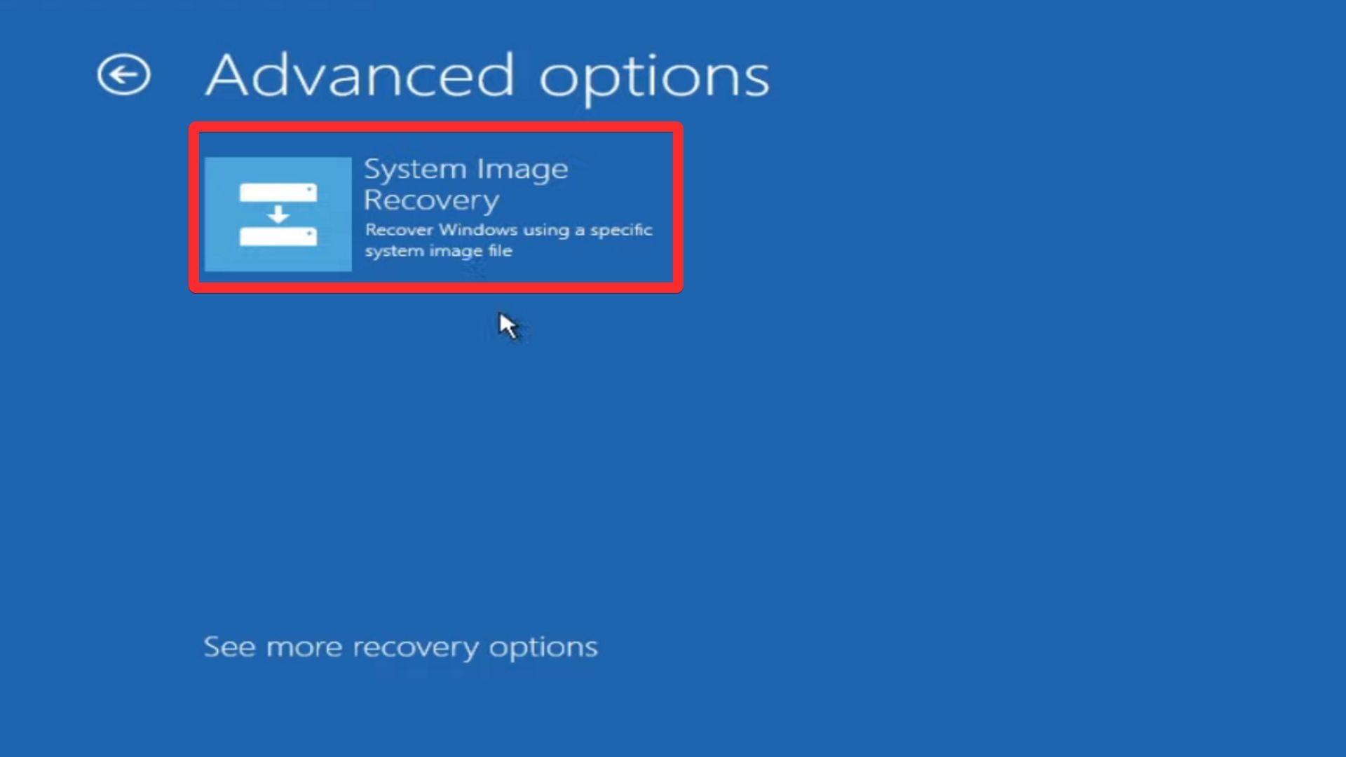 Select System Image Recovery (Image via Sportskeeda)