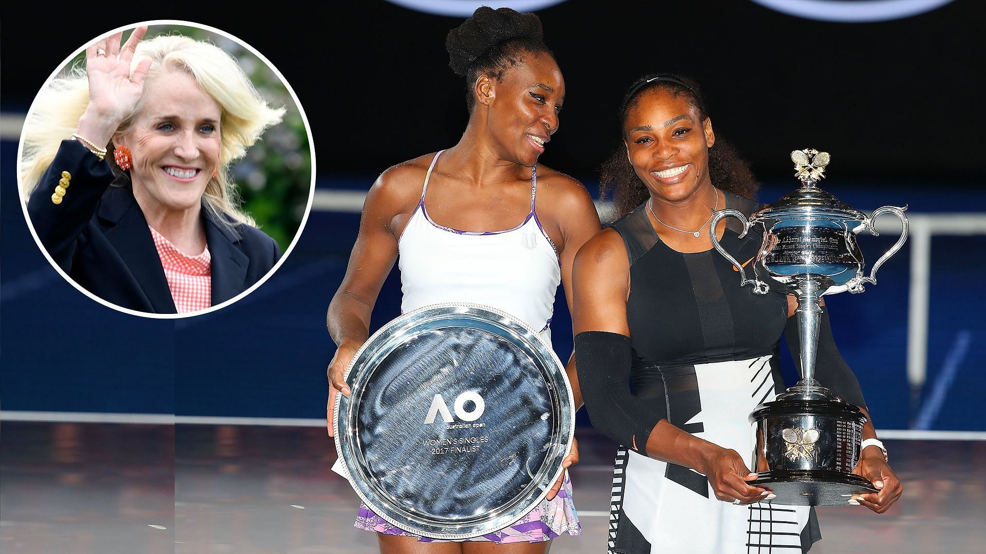 The Williams sisters - Venus (left) and Serena (right) and inset, Tracy Austin