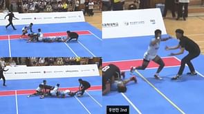 [Watch] Korean referee executes ankle hold on Nitesh Kumar in Asian Kabaddi Championships, Indian defender loses his cool
