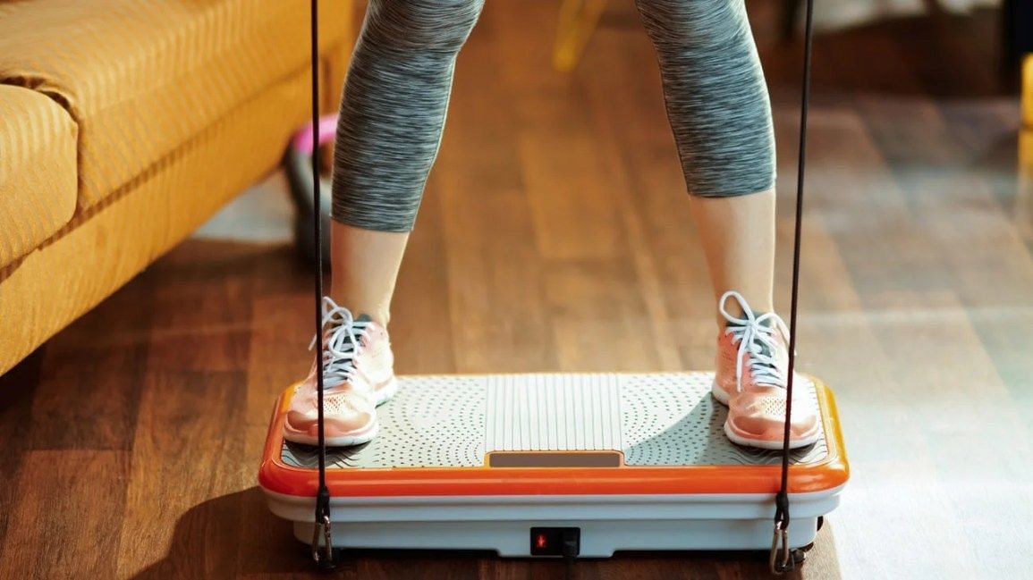 Vibration plates have become increasingly popular as a favored exercise apparatus. (Image via Healthline.com)