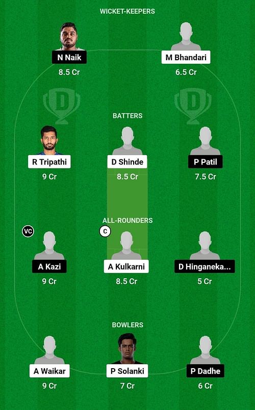 Dream11 Team for Eagle Nashik Titans vs Ratnagiri Jets - Maharashtra Premier League 2023.