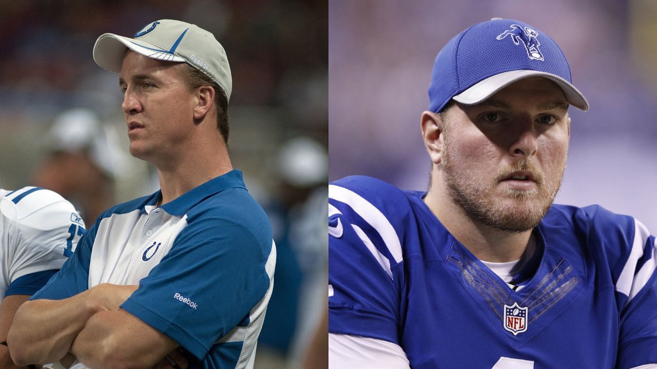 Peyton Manning and Pat McAfee played together in the Indianapolis Colts in 2009 and 2010 - image via Getty